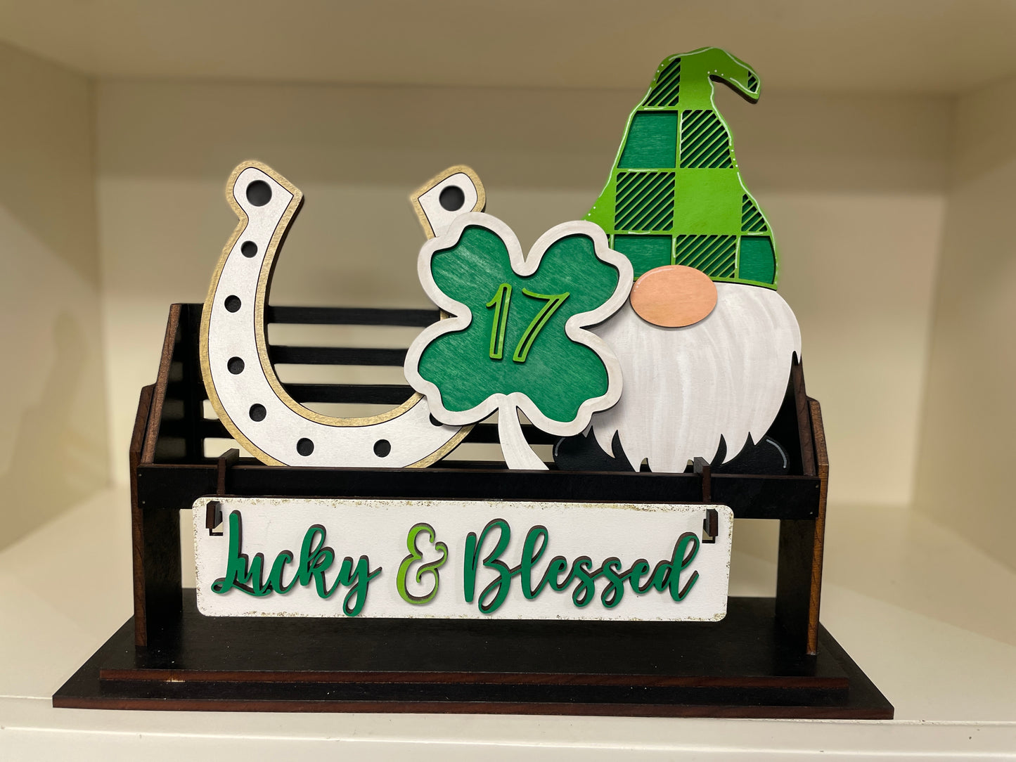 Lucky & Blessed wagon/shelf set