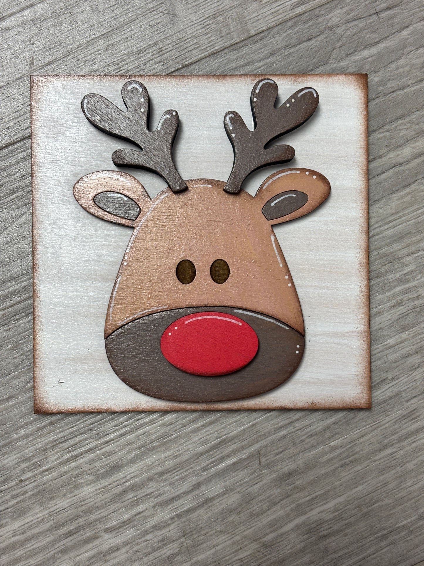 Santa’s, Mrs. Claus and Rudolph Christmas interchangeable square inserts