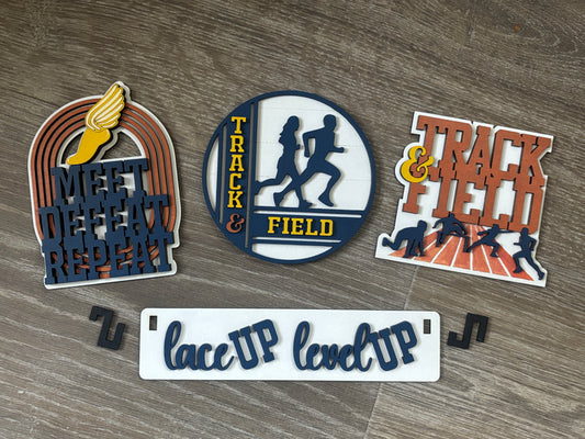 Track & Field interchangeable insert set for shelf and wagon