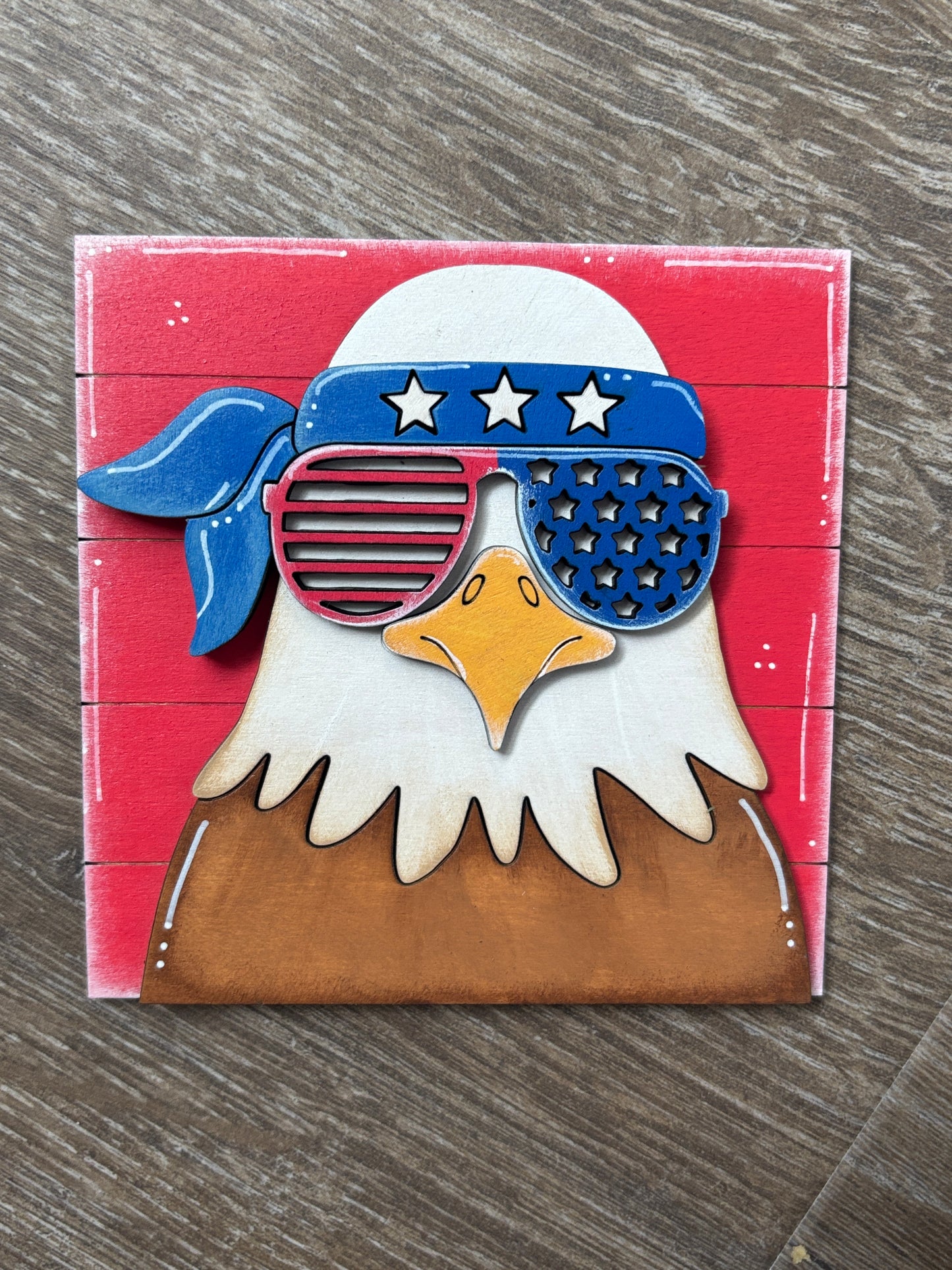 Patriotic eagle July 4th square inserts