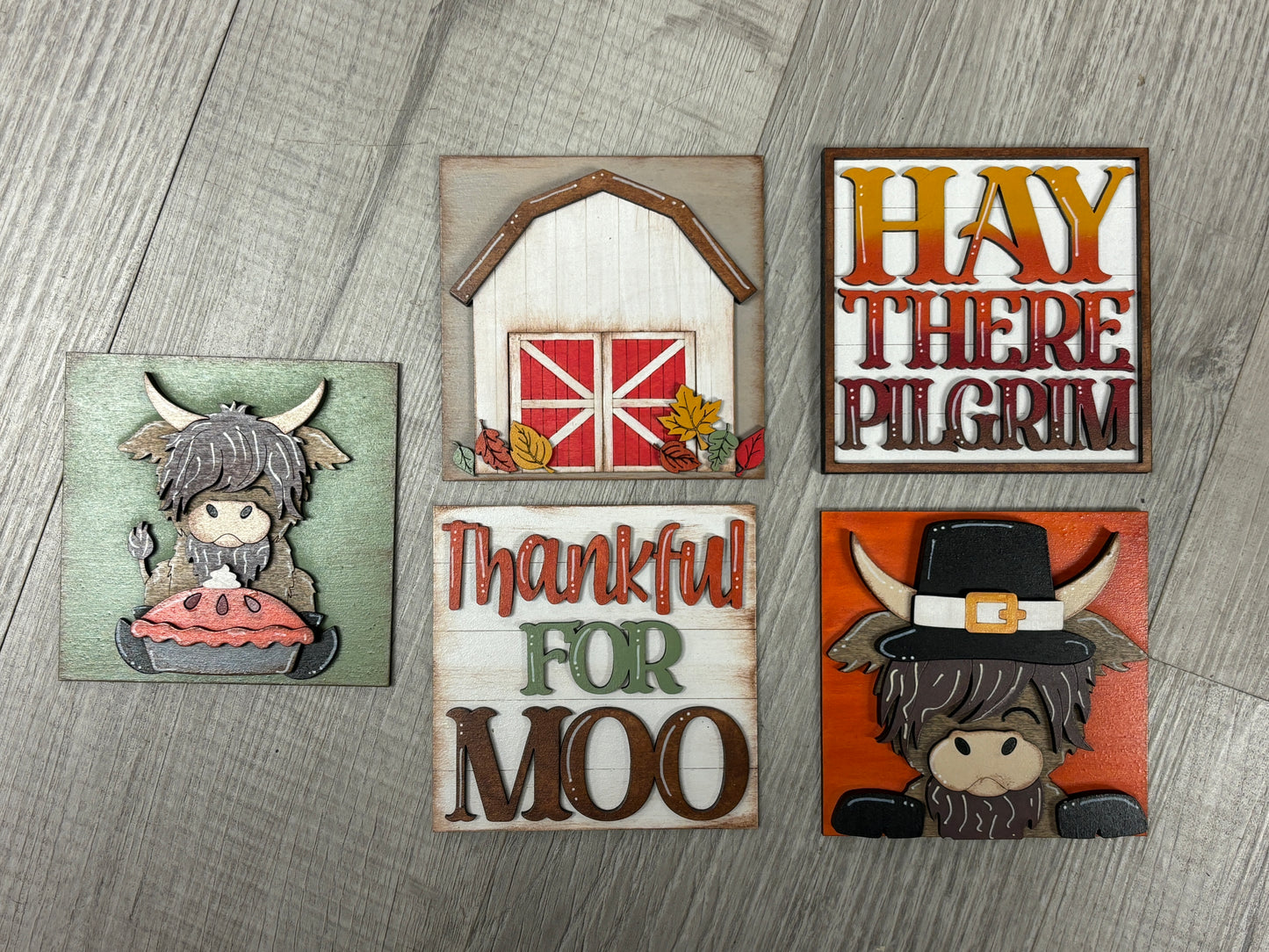 Thanksgiving - highland cow square inserts