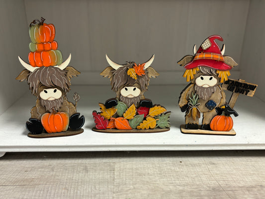 Mini standing highland cows- fall