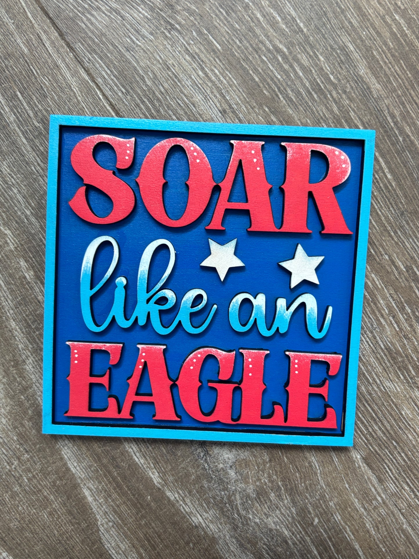Patriotic eagle July 4th square inserts