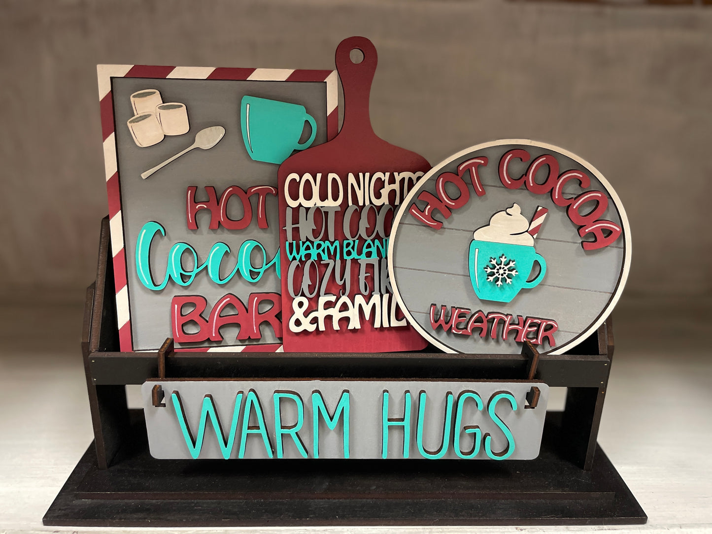 Warm hugs wagon/shelf/crate set