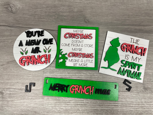 Merry grinchmas interchangeable wagon/shelf insert set