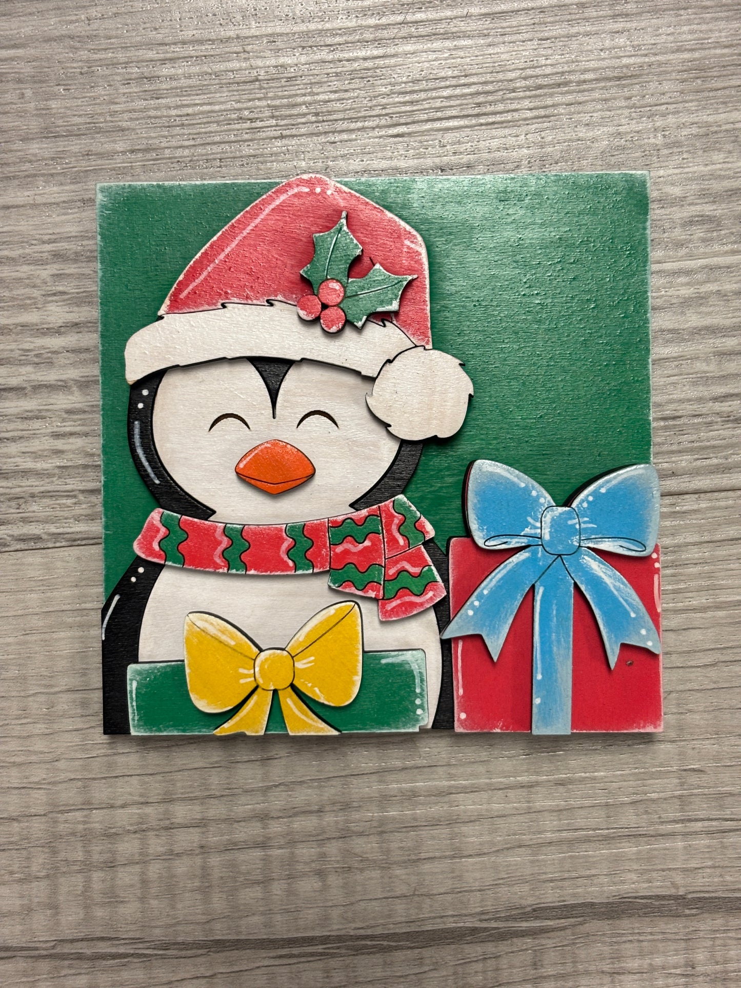 Christmas Penguin interchangeable square and rectangle inserts