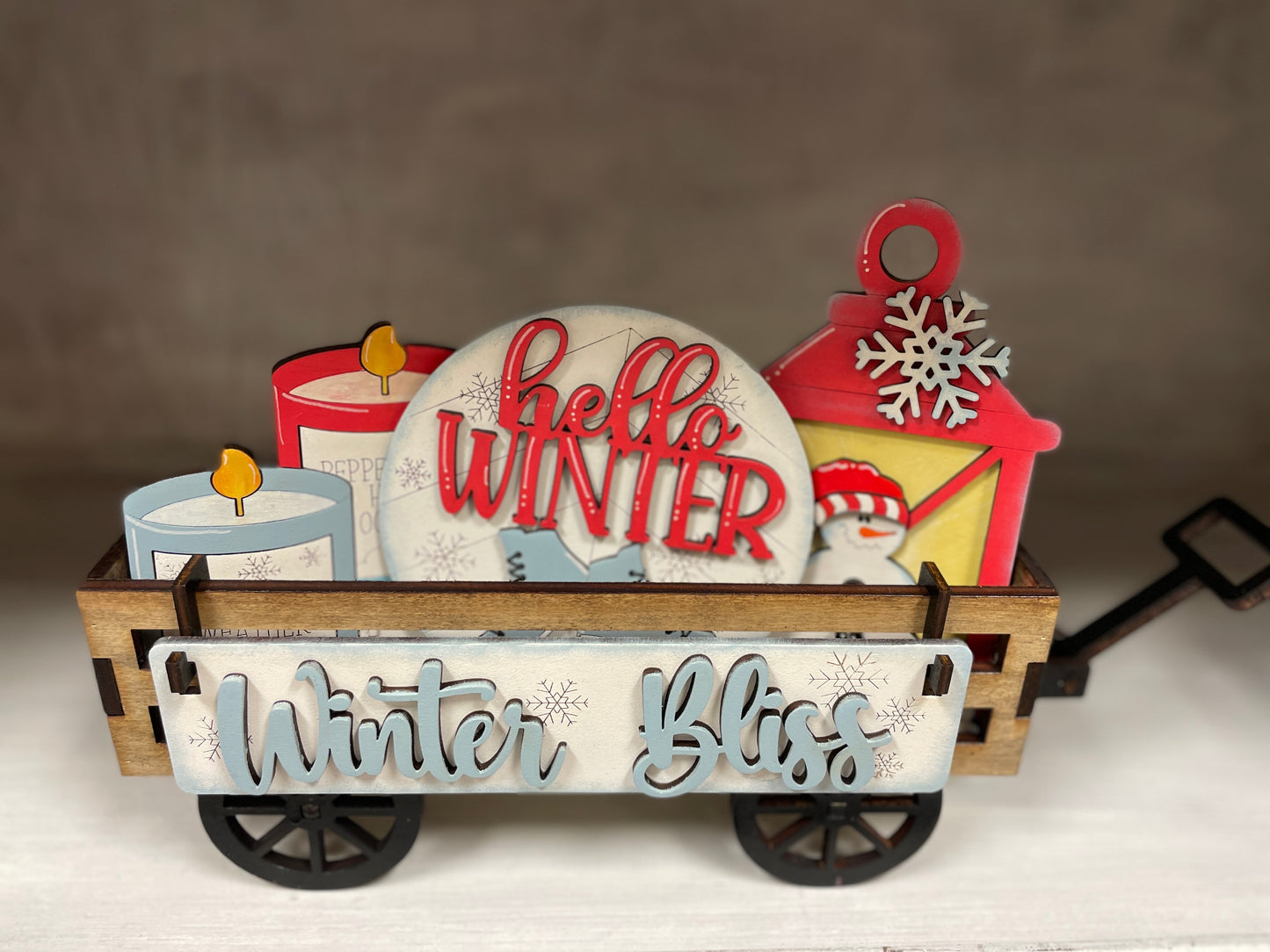 Hello winter interchangeable wagon/shelf insert set