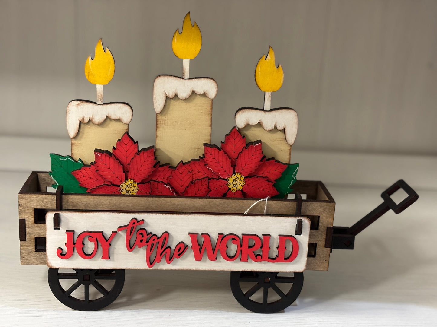 Joy to the world Christmas wagon/shelf set