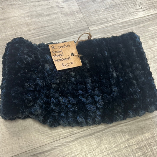 Fuzzy black headband