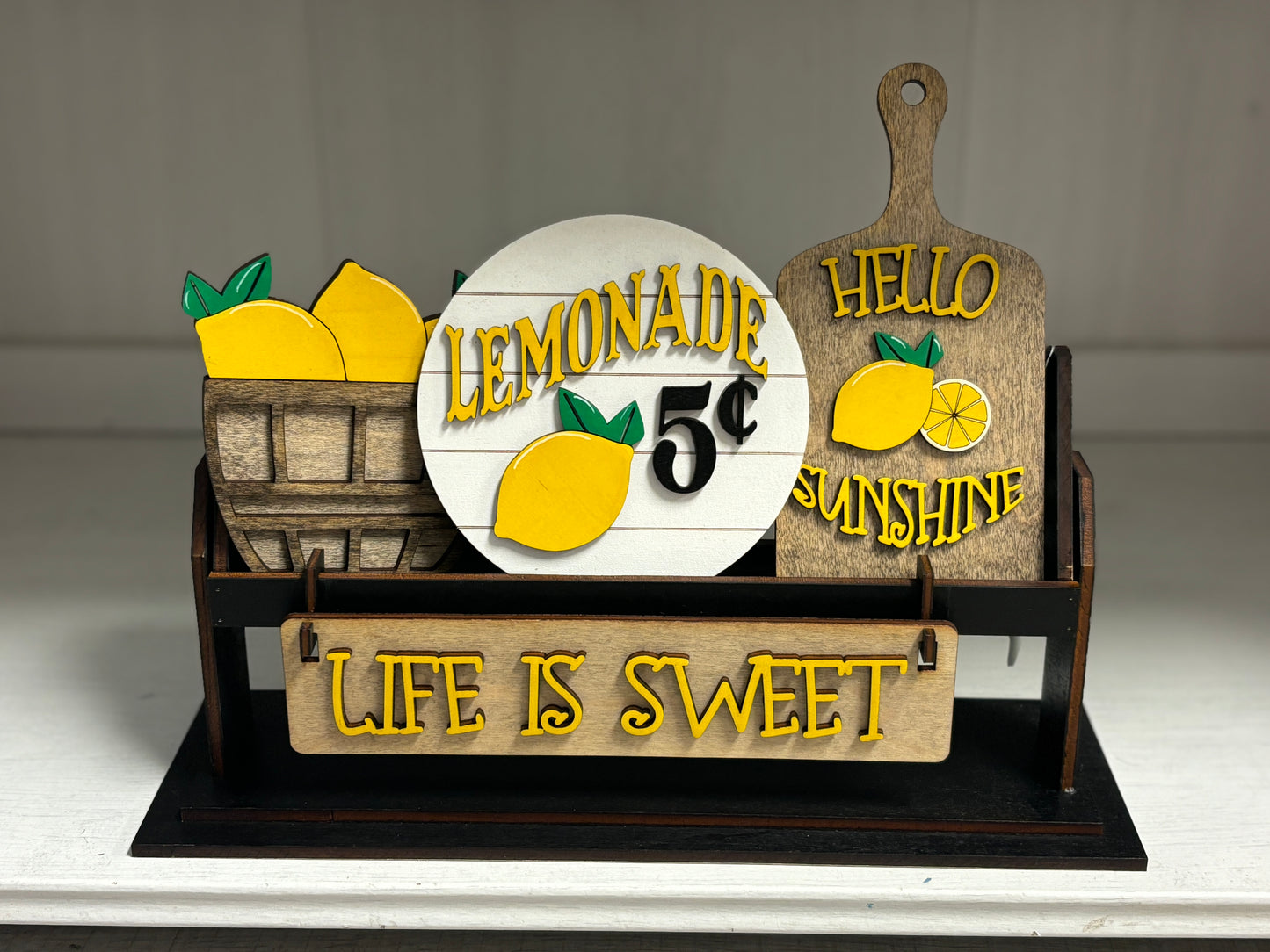 Life is sweet lemon wagon/shelf set