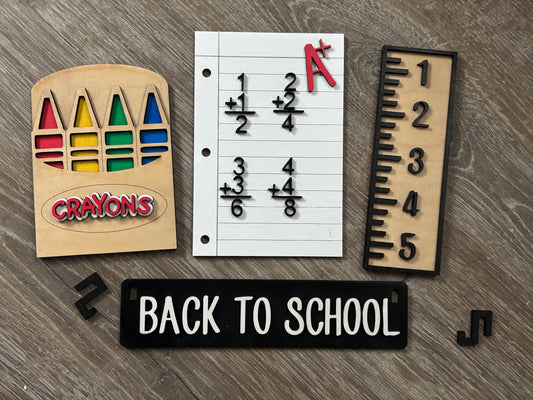 Back to School interchangeable set for wagon/shelf
