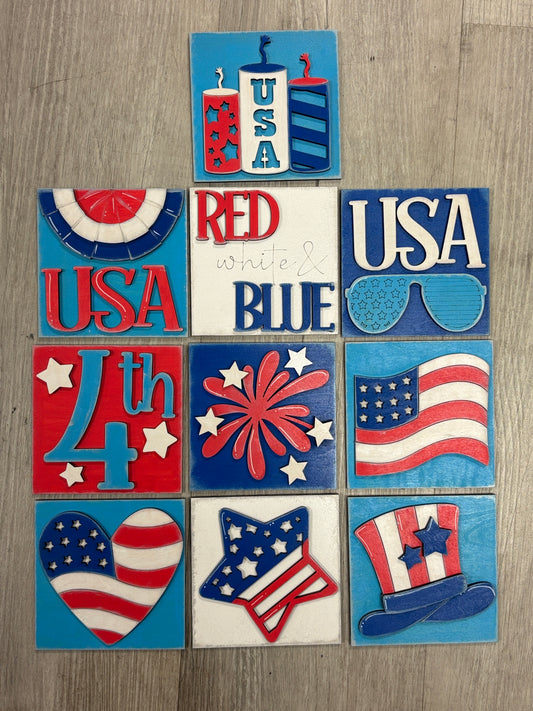 July 4th square inserts
