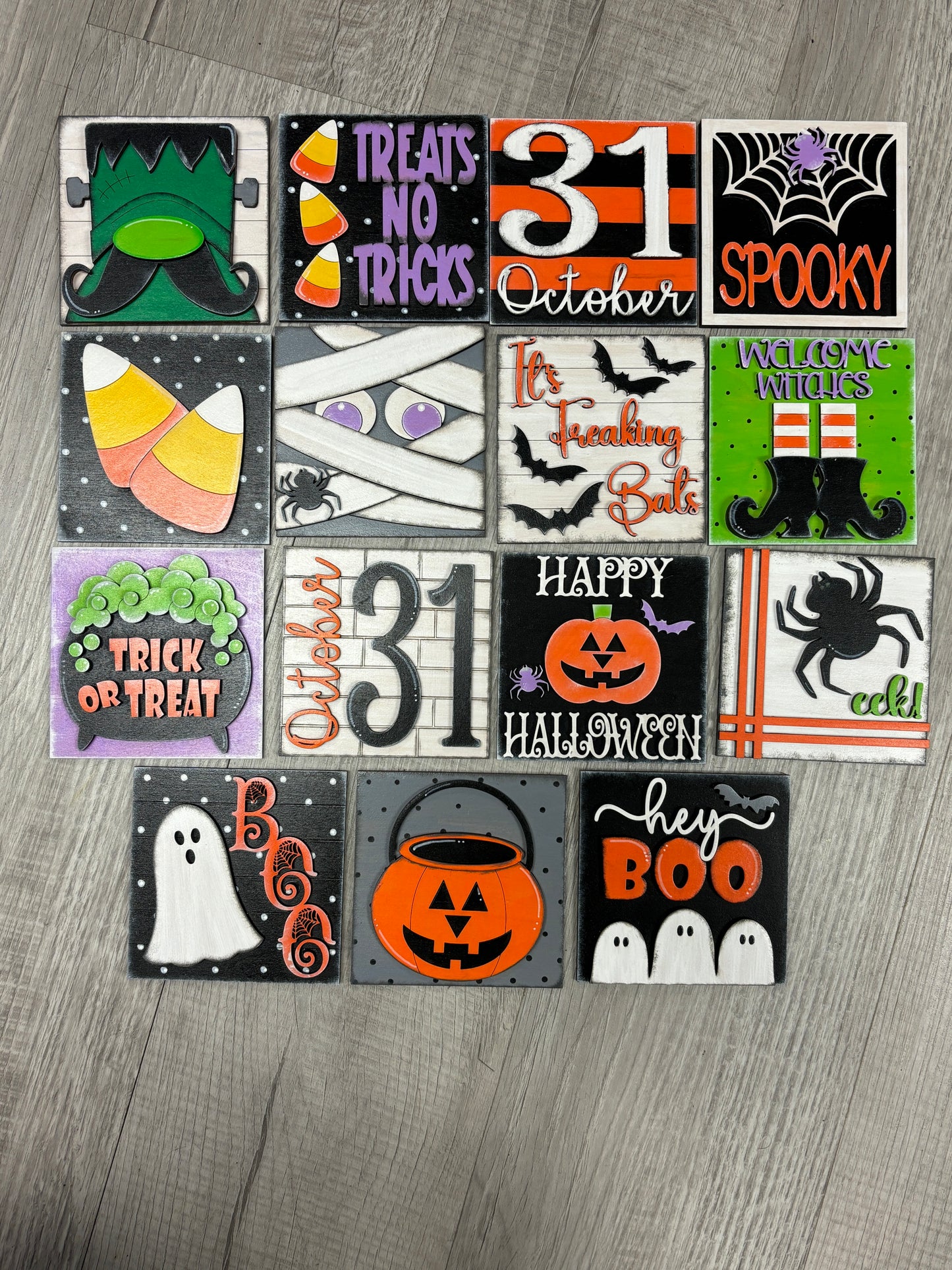 Halloween themed interchangeable square inserts