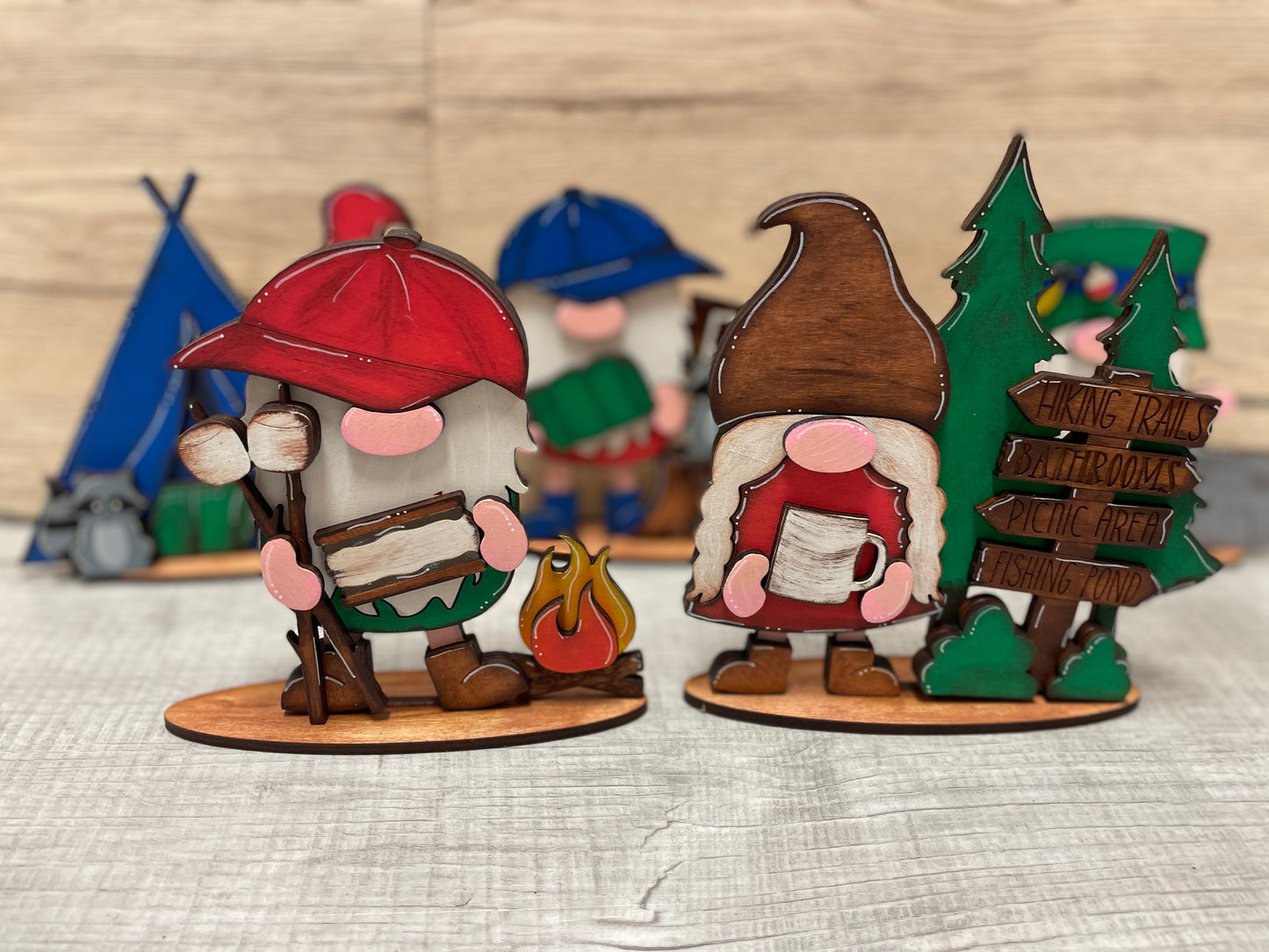 Mini camping gnomes