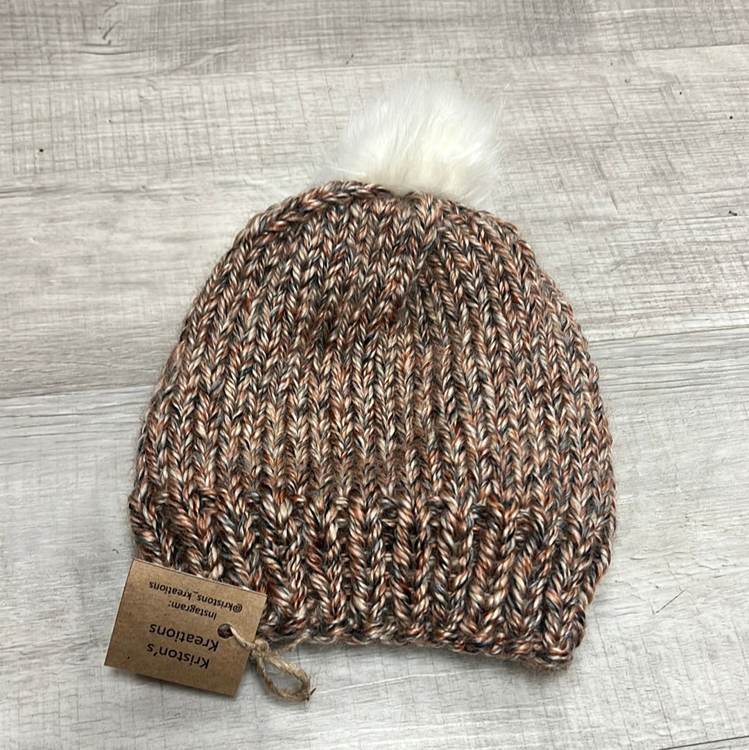 Brown and tans knit hat