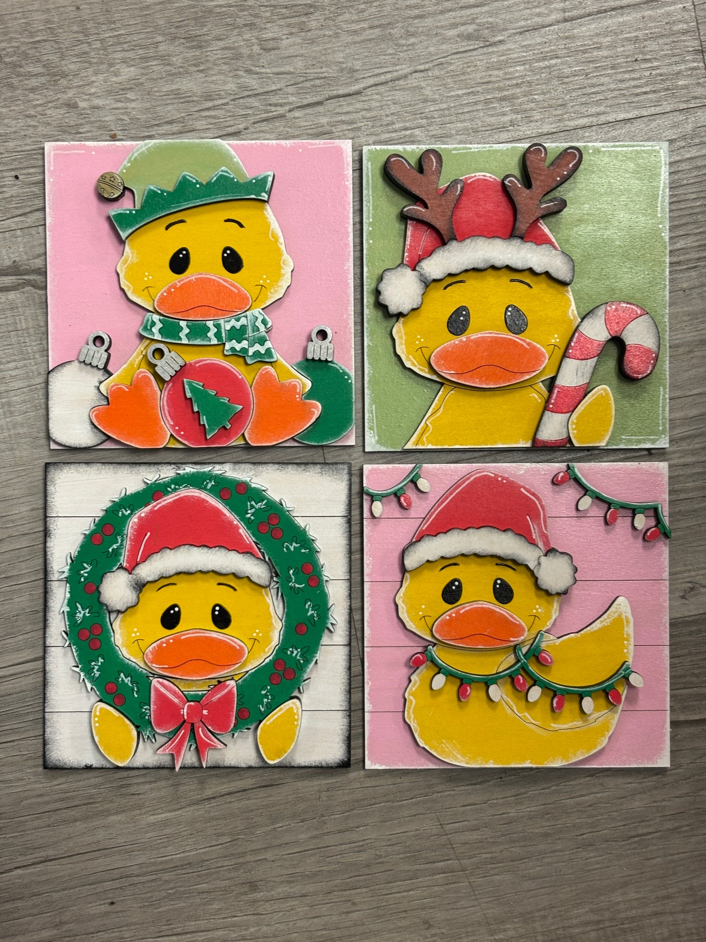 Duck Christmas interchangeable square inserts