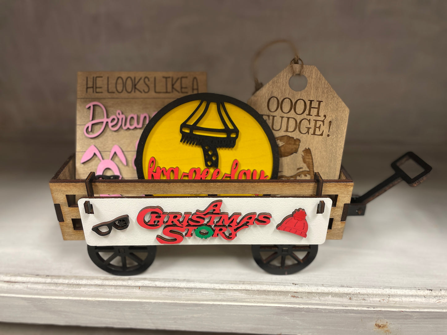 Christmas story interchangeable wagon/shelf insert set