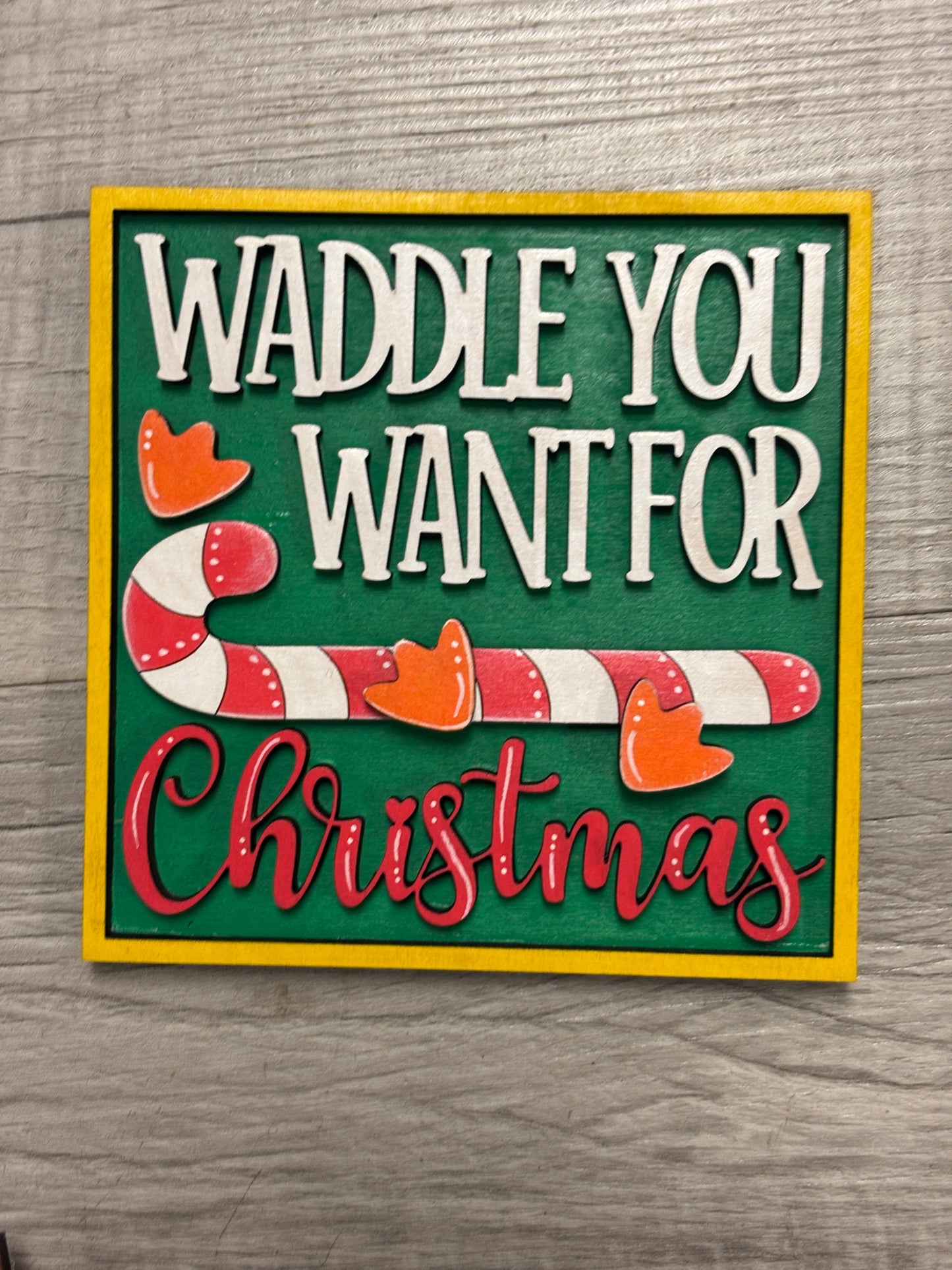 Christmas Penguin interchangeable square and rectangle inserts