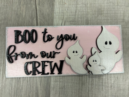 Pink Ghost Halloween interchangeable square & rectangle inserts