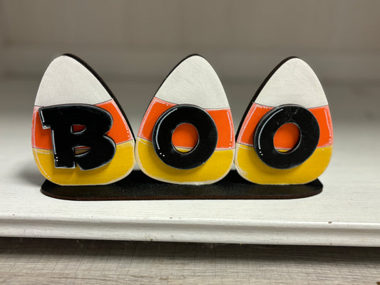 Mini standing BOO candy corn