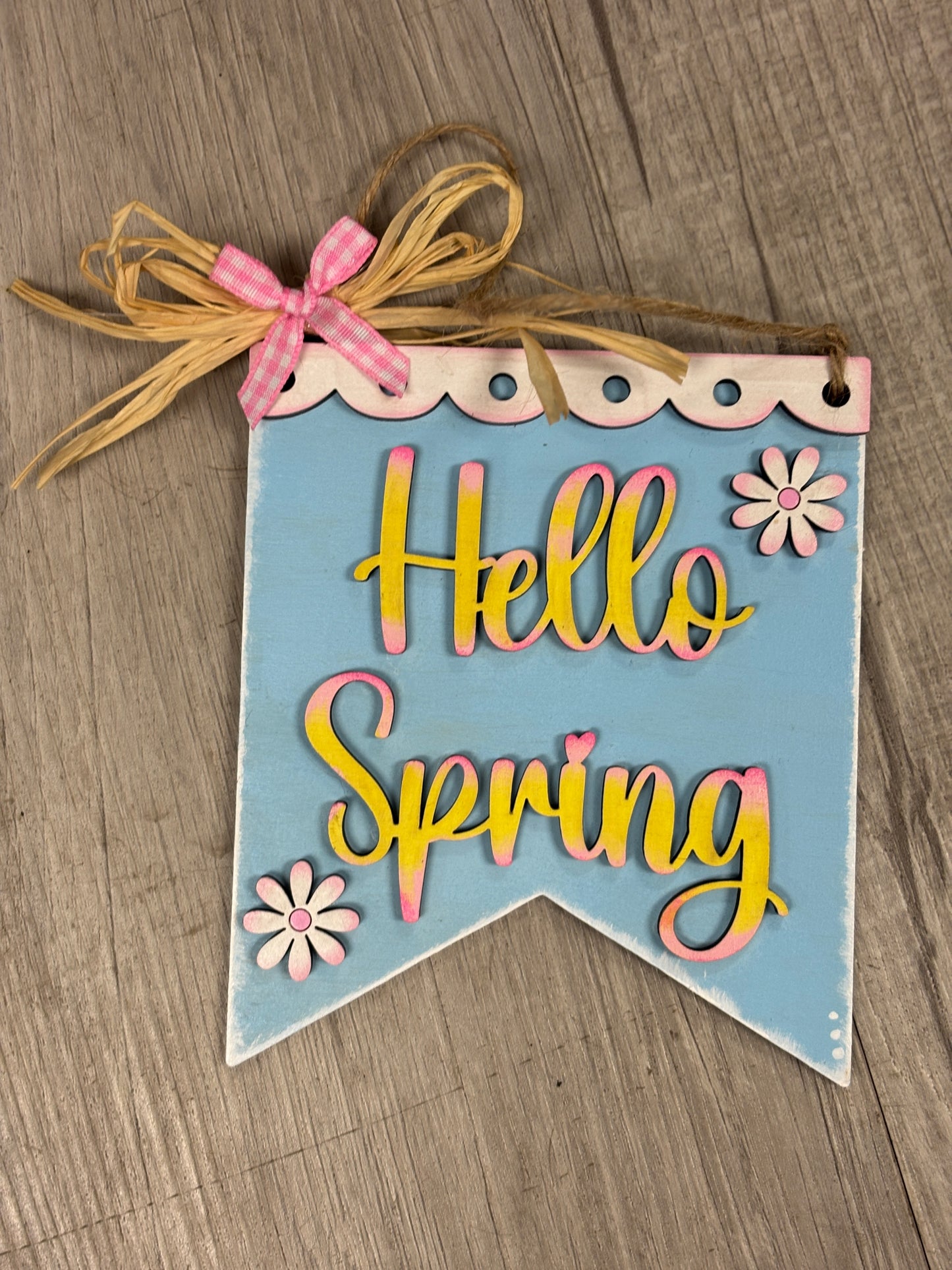 Mini seasonal hanging signs
