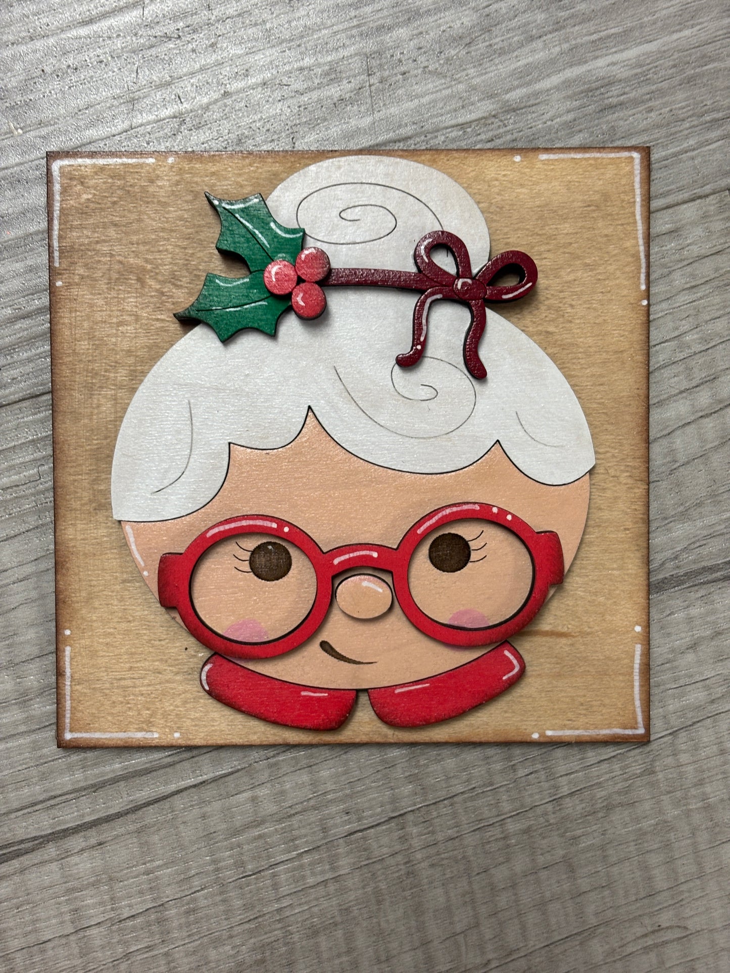 Santa’s, Mrs. Claus and Rudolph Christmas interchangeable square inserts