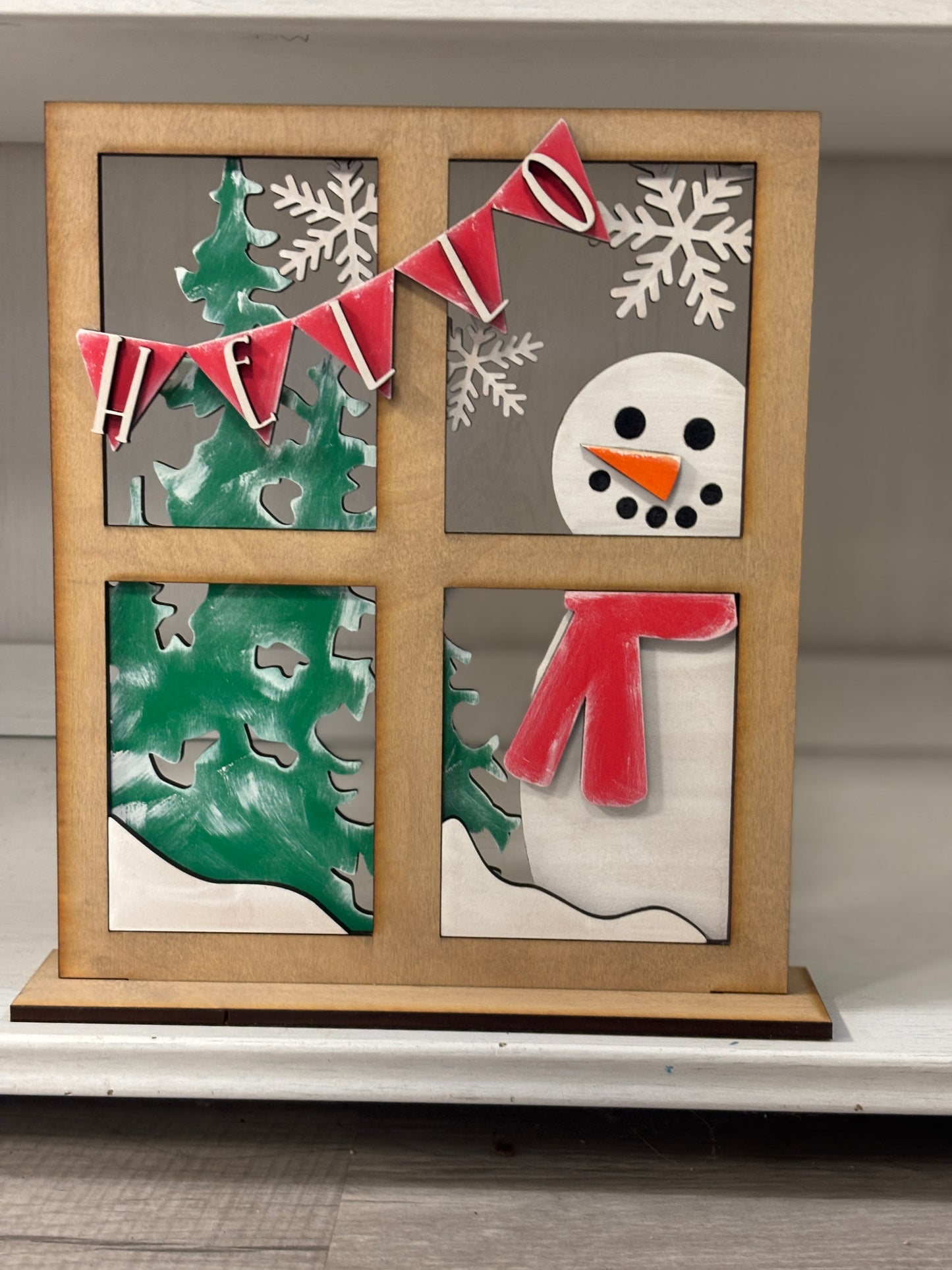 Christmas winter Window shelf sitter