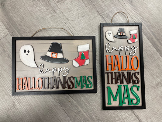 Happy Hallothanksmas signs