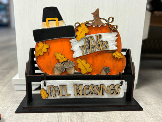 Fall blessings interchangeable set for wagon and shelf