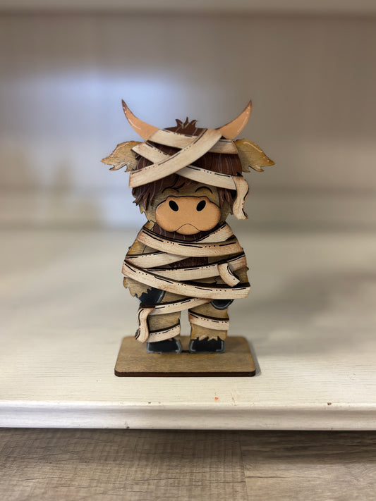 Mini standing highland cows- Halloween