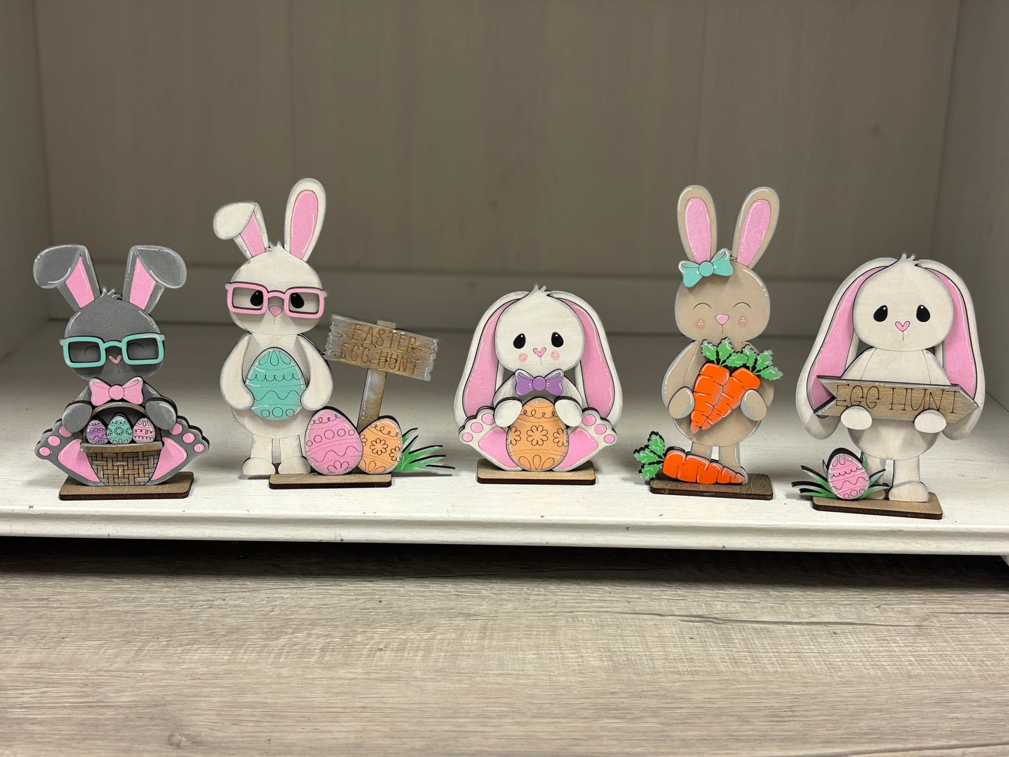 Mini standing Easter bunnies
