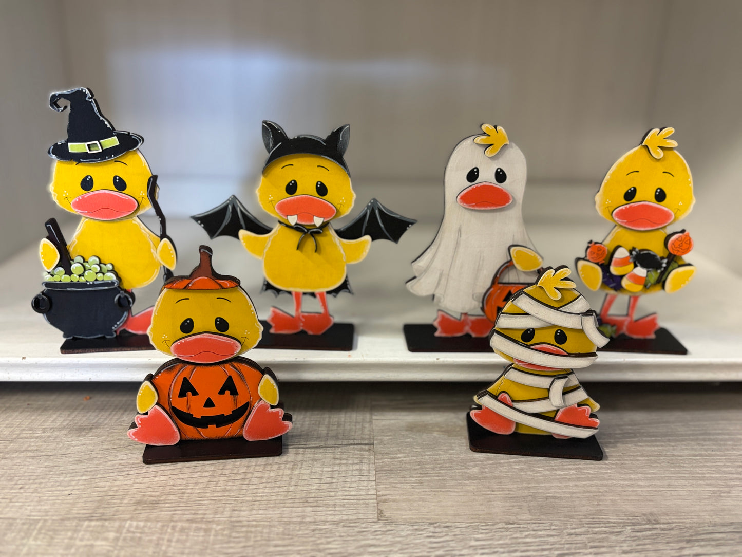Mini standing Halloween ducks