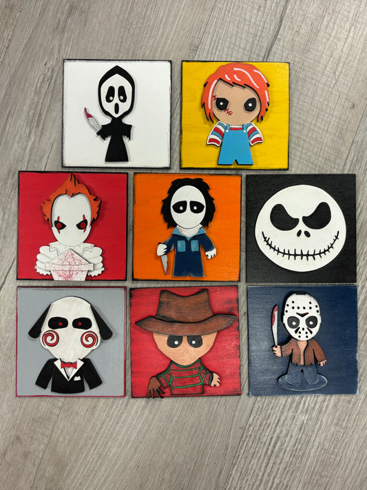 Horror themed interchangeable square inserts