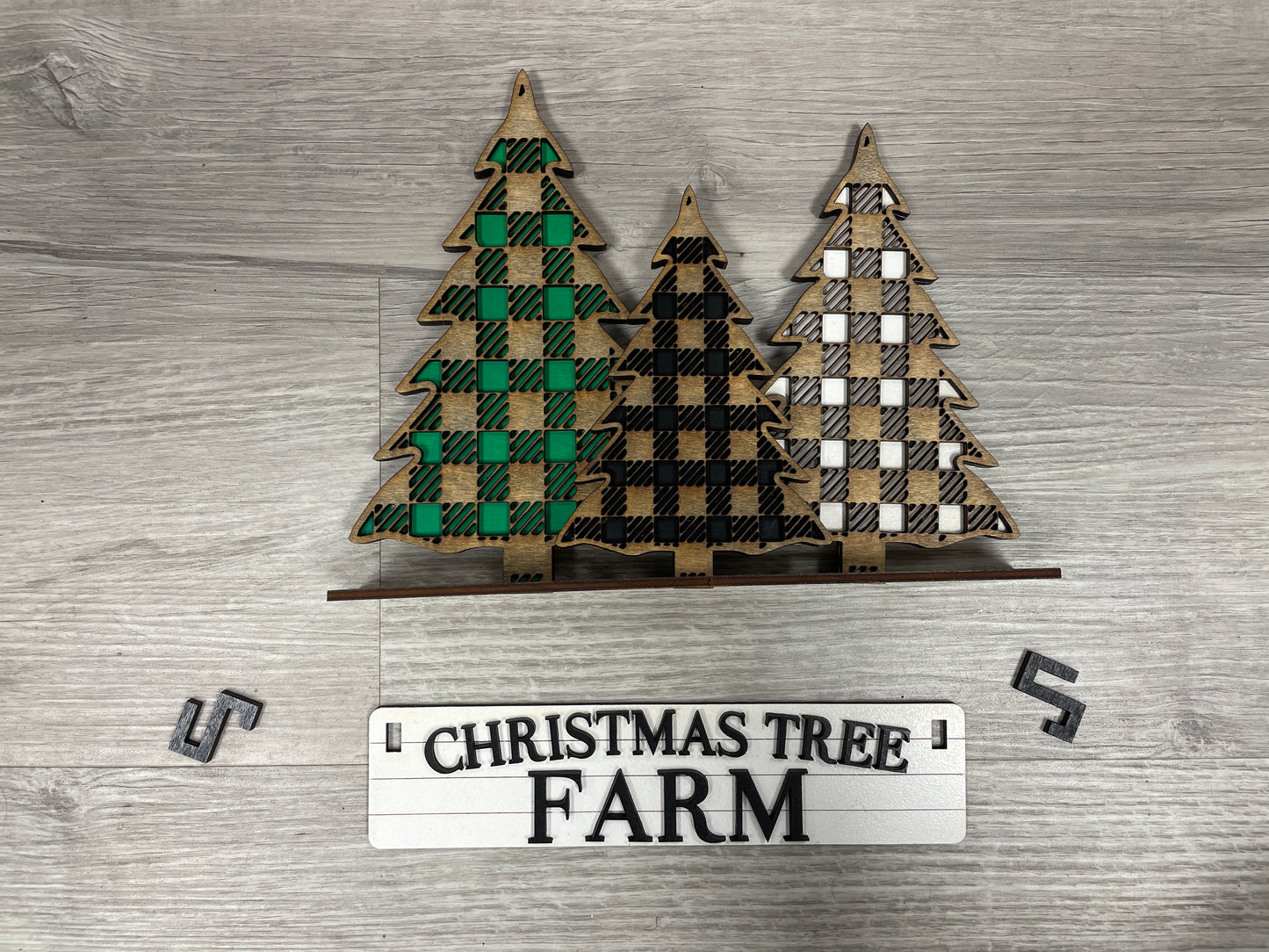 Christmas tree farm wagon/shelf set