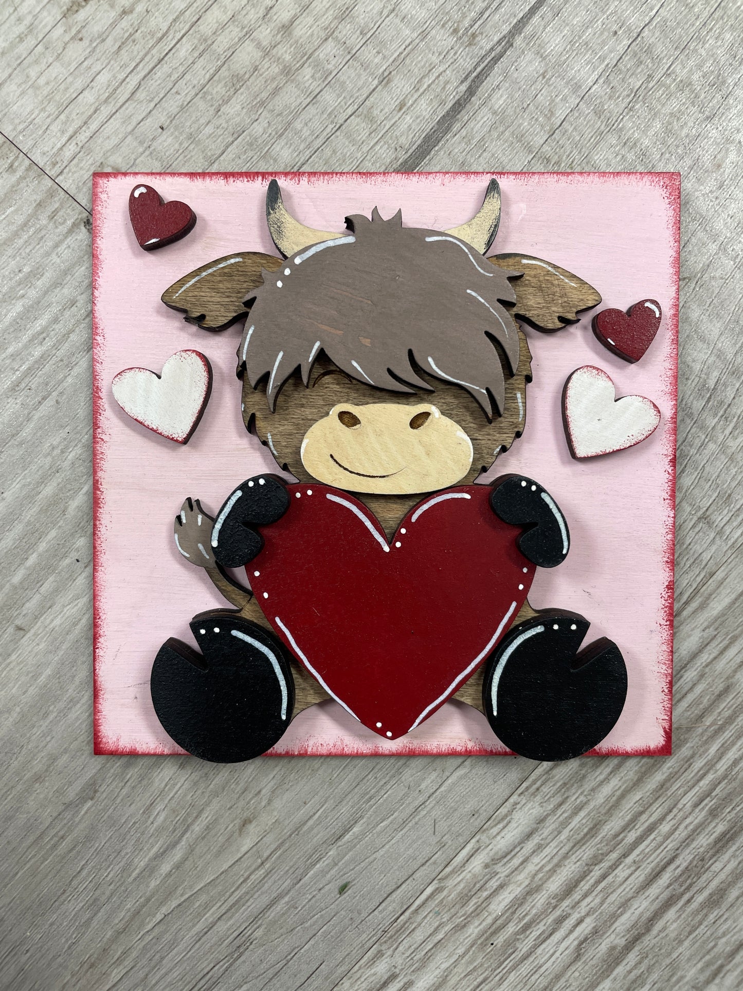 Valentine’s - highland cow square inserts