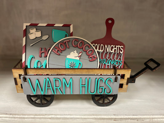 Warm hugs wagon/shelf/crate set