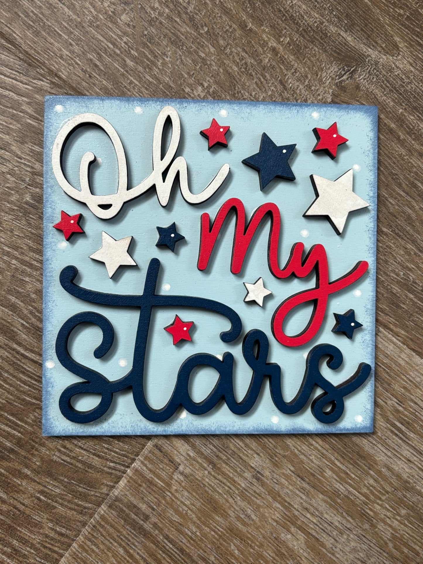 Patriotic July 4th square inserts