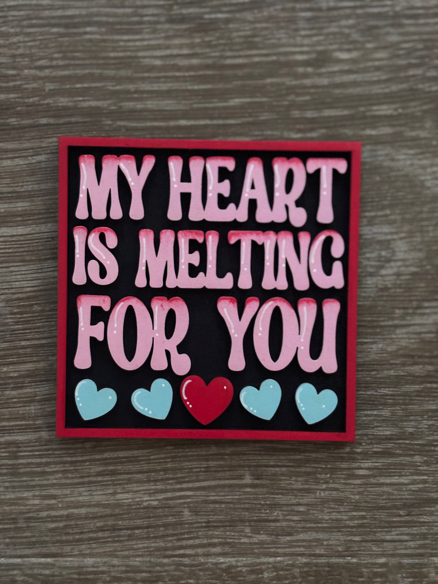 Valentine’s penguin interchangeable square inserts