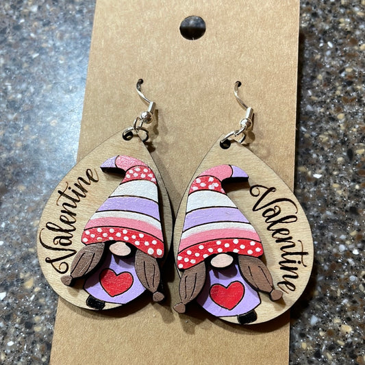 Valentine’s gnome earrings