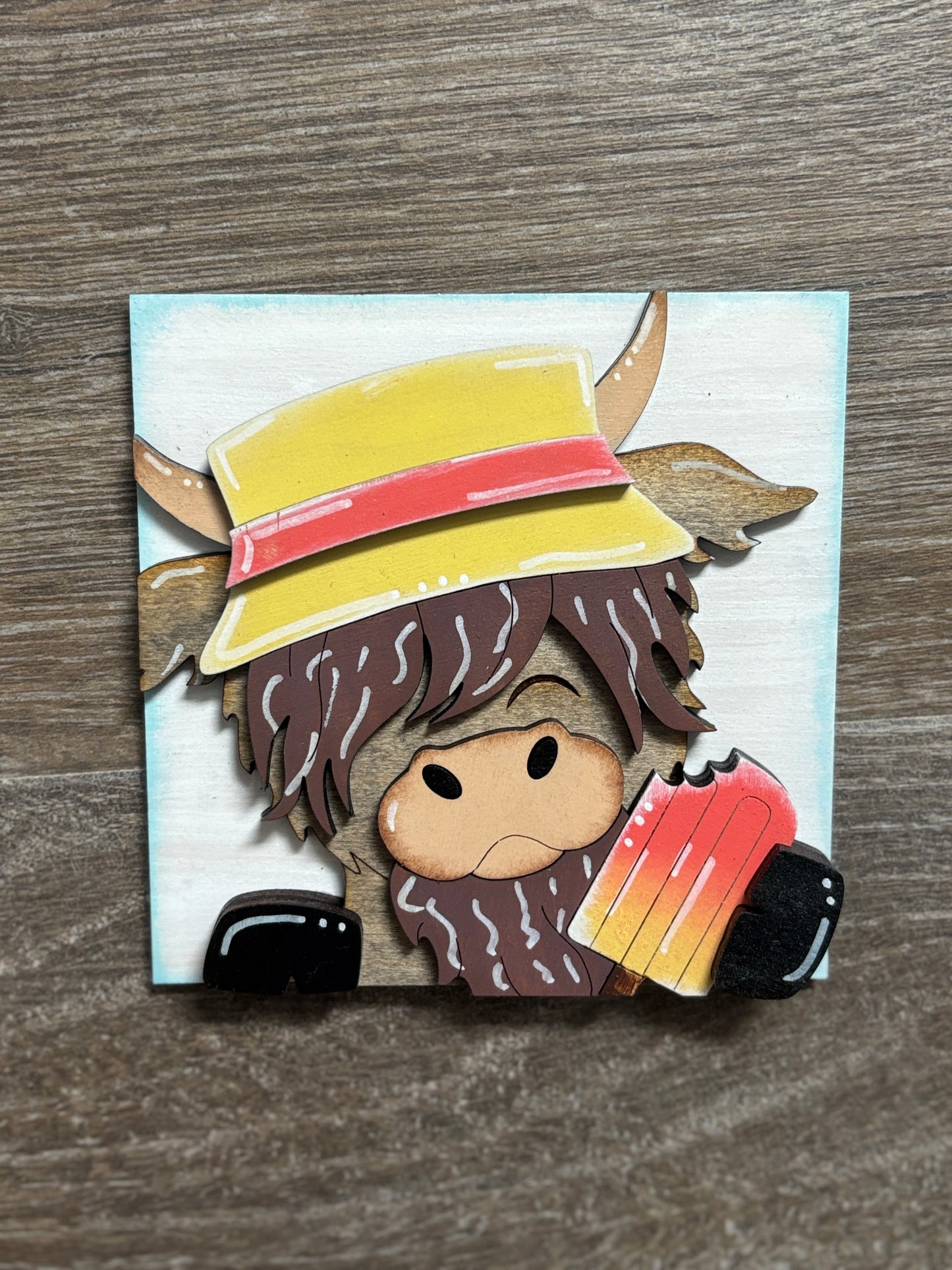 Summer - highland cow square inserts