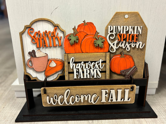 Welcome fall interchangeable set for wagon and shelf