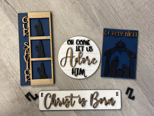 Christ is born wagon/shelf set
