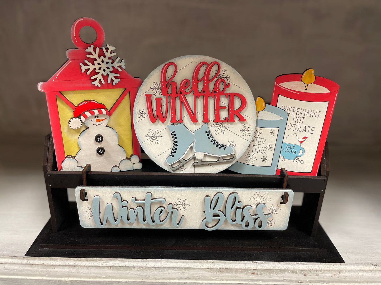 Hello winter interchangeable wagon/shelf insert set