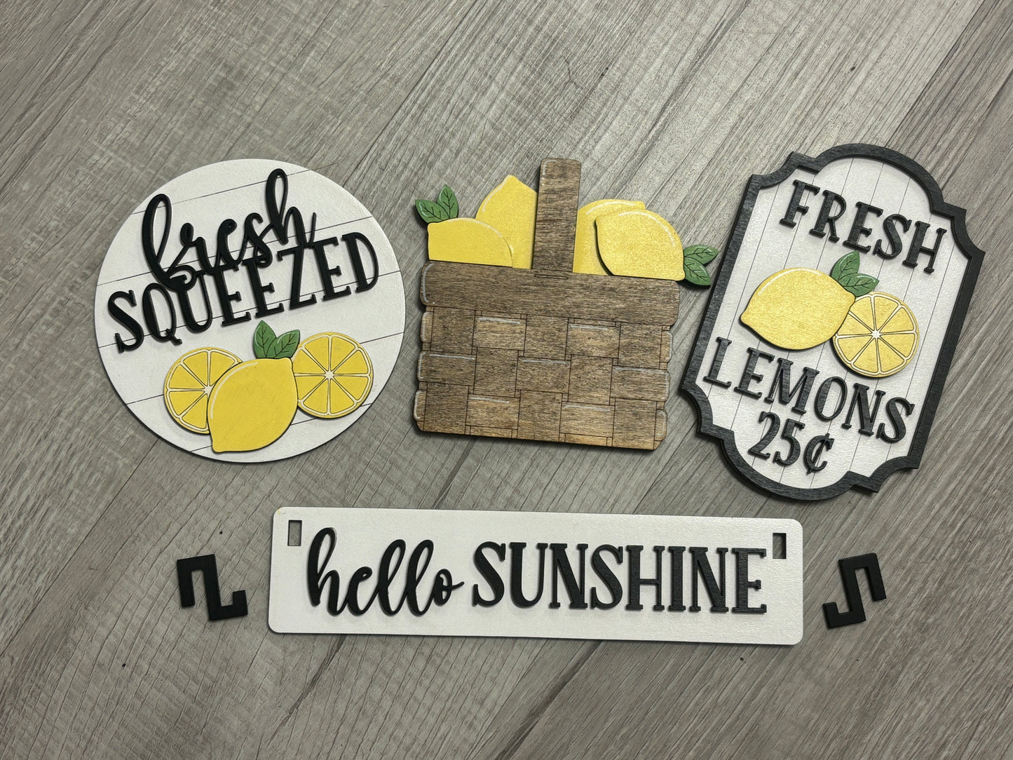 Hello Sunshine lemon wagon/shelf set