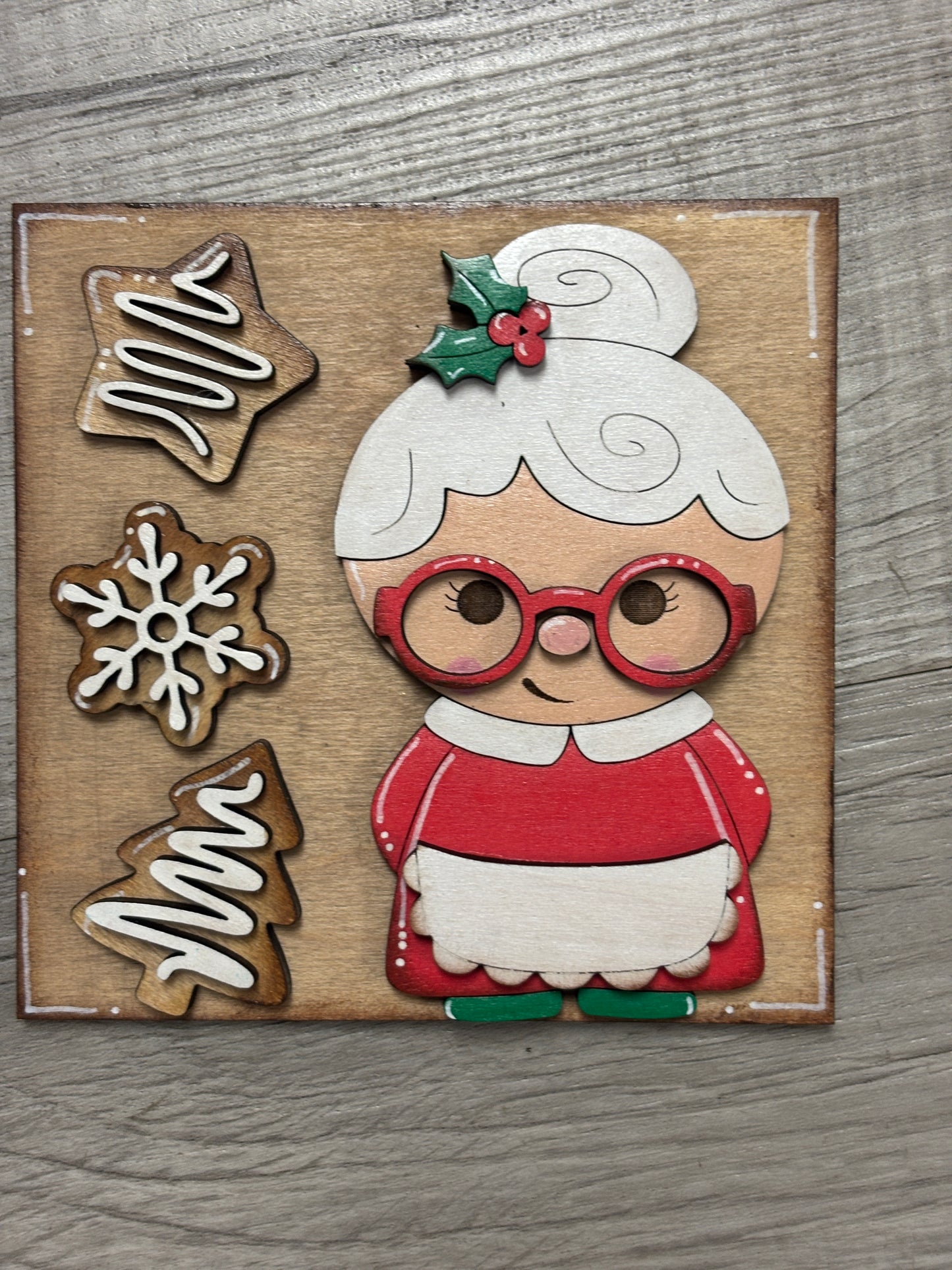 Santa’s, Mrs. Claus and Rudolph Christmas interchangeable square inserts