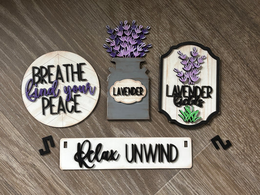 Lavender relax and unwind wagon/shelf set