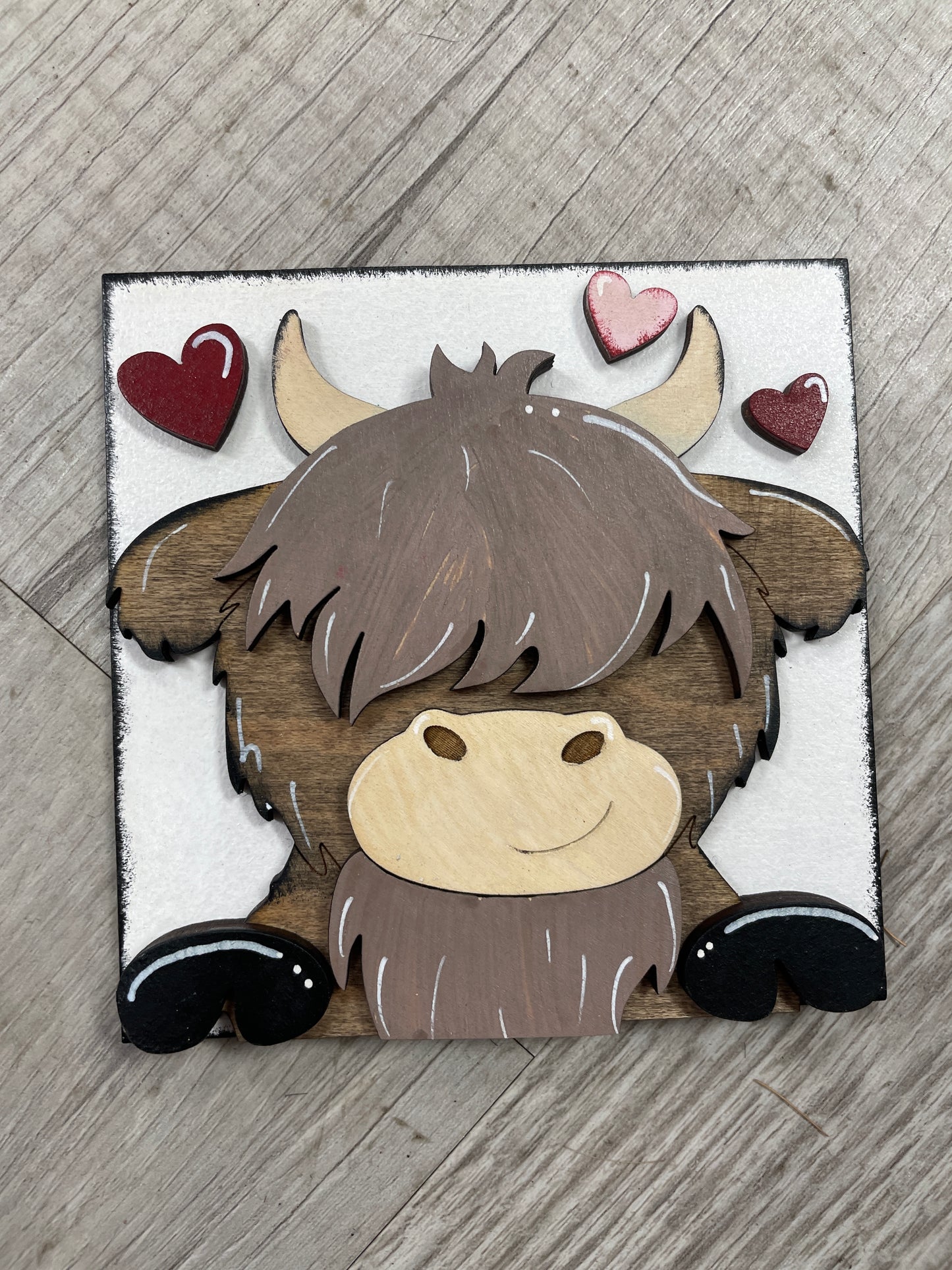 Valentine’s - highland cow square inserts
