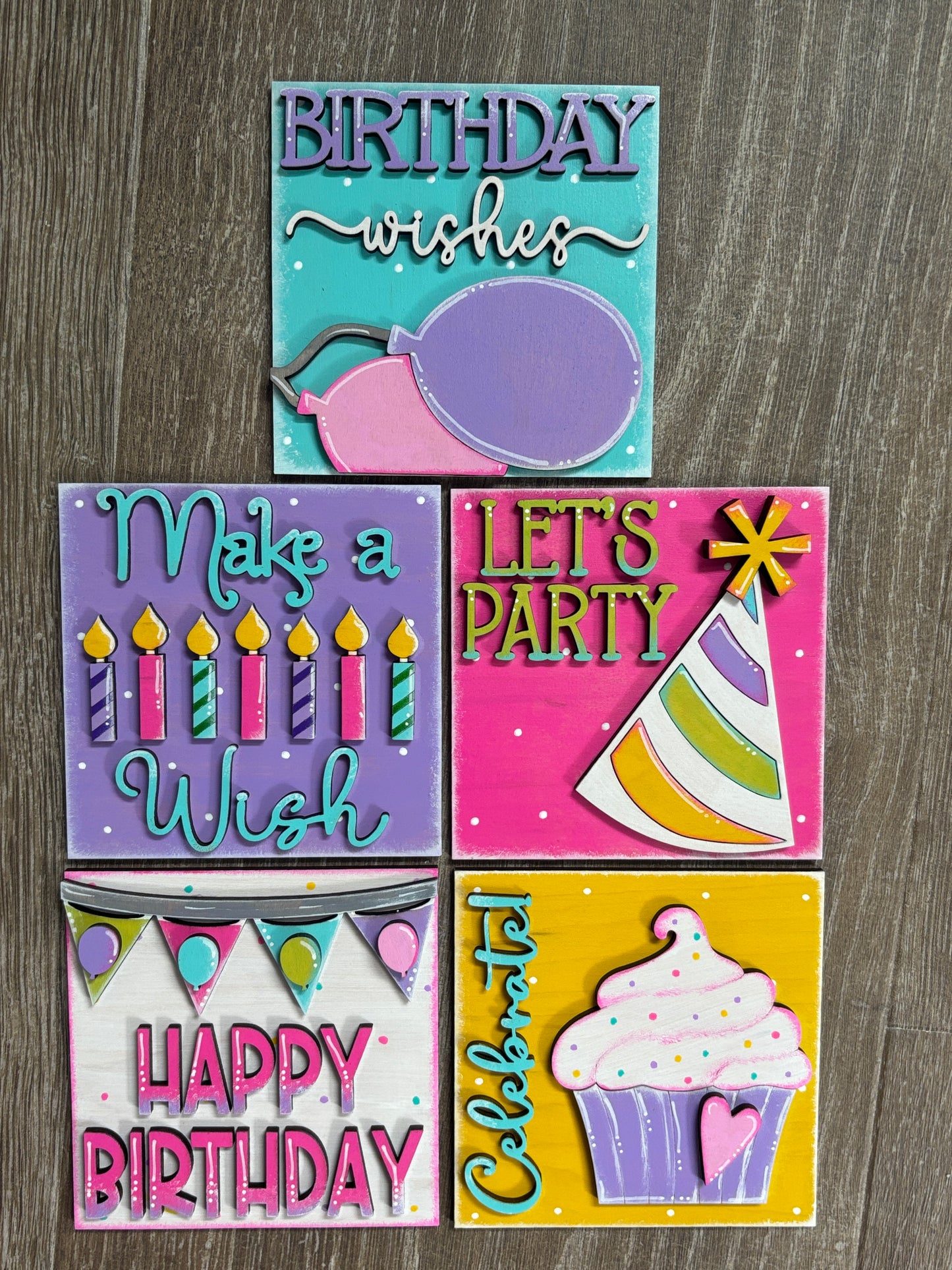 Happy birthday square inserts