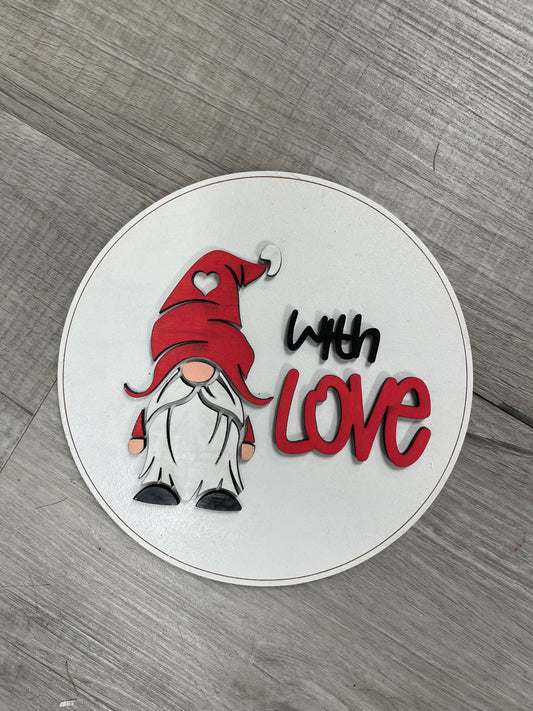 With love, gnome valentines interchangeable round insert