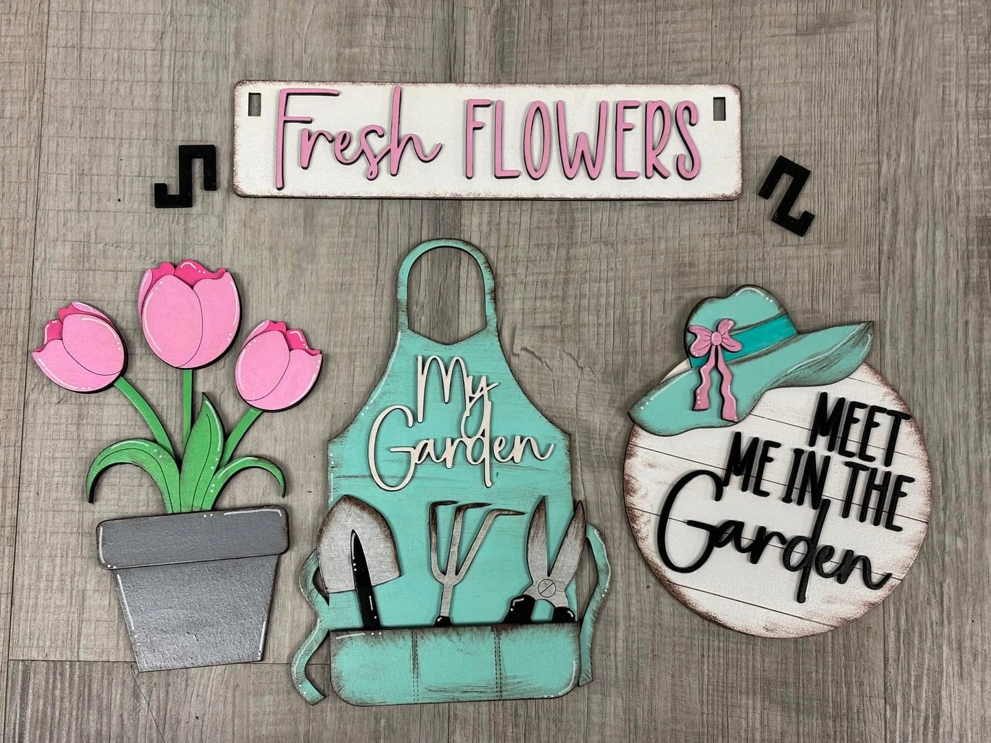 Fresh flowers spring wagon/shelf set